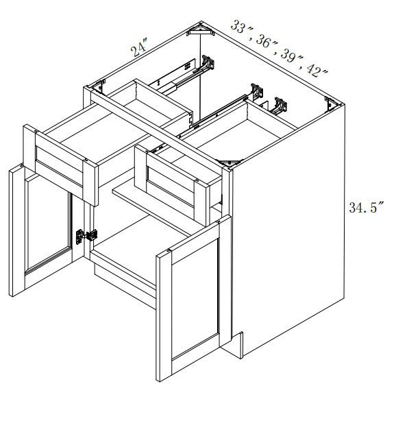 B42: Oak Shaker 42" Standard Base Cabinet
