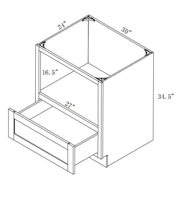 BMD30: Oak Shaker Base Microwave Drawer