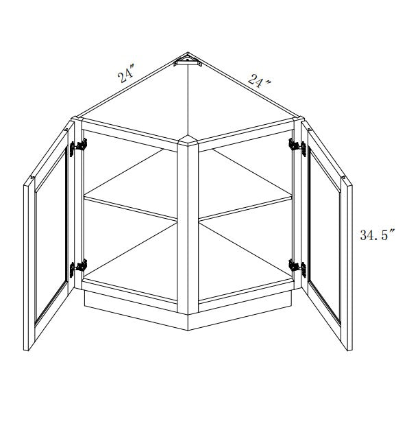 BRA24: Oak Shaker Angle Base End Cabinet
