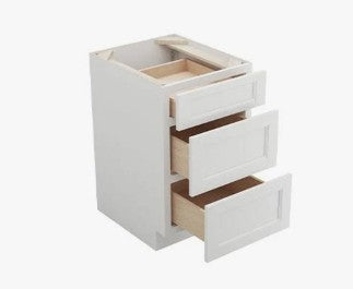 DB30-3: White Shaker Standard Base Cabinet 3DRA