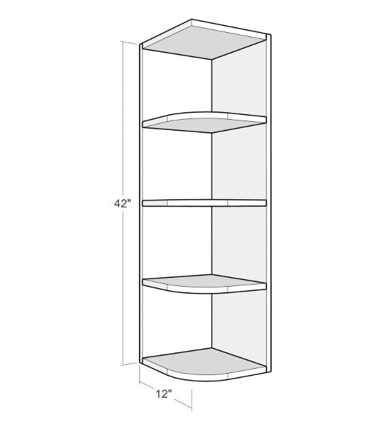 WES1242K: Wall End With Open Shelf 12"