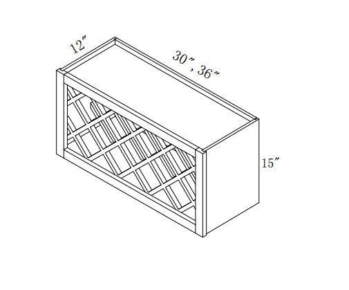 WR3615: Oak Shaker Wine Rack 36"Upper Cabinet