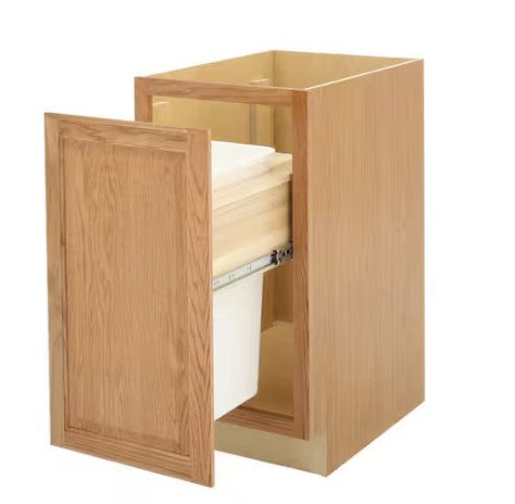 TC015-1: Oak Shaker Base Waste Basket 15"