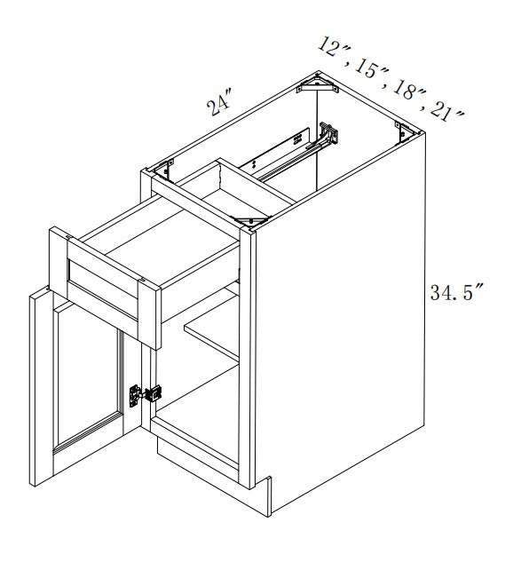B18: Oak Shaker Standard Base Cabinet