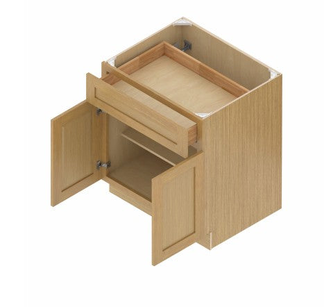 B27 Oak Shaker: White Shaker 27" Standard Base Cabinet