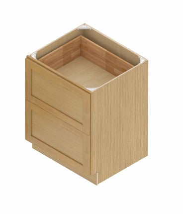 DB36-2: Oak Shaker 36" Standard Base Cabinet with 2 Drawers