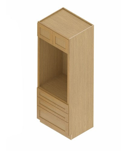 OC339424: Oak Shaker Oven Cabinet 33"W*94"H*24"D-2D-3DRA