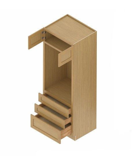 OC339624: Oak Shaker Oven Cabinet 33"