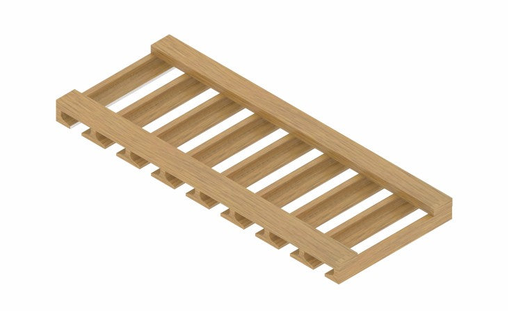 SGH30: Oak Shaker Steam Glass Holder 30"W
