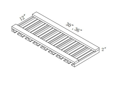 SGH30: Oak Shaker Steam Glass Holder 30"W