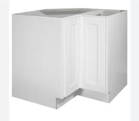 LSB3612: White Shaker 36" Laze Susan Base Cabinet