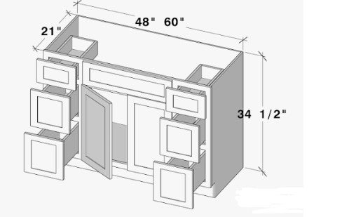 VSBC48: Vanity Side Drawer Base Cabinet Single Basin