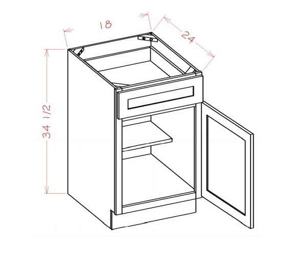 B18: White Shaker Standard Base Cabinet