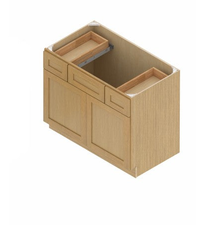 VCSB4221: Oak Shaker Vanity Drawers Combination Sink Base Cabinet