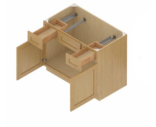 VCSB4221: Oak Shaker Vanity Drawers Combination Sink Base Cabinet