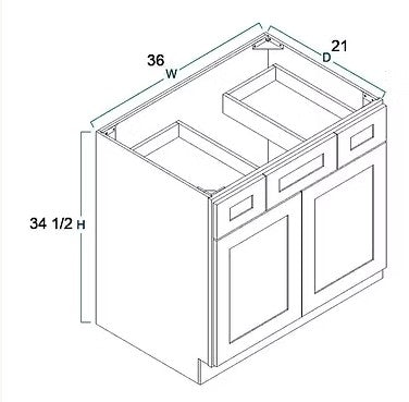 VCSB3621: Vanity Drawers Combination Sink Base Cabinet