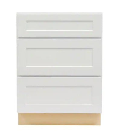 VDB18-3: White Shaker 18" Vanity Drawer Base Cabinet