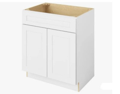 SB30: White Shaker Standard Sink Base Cabinet