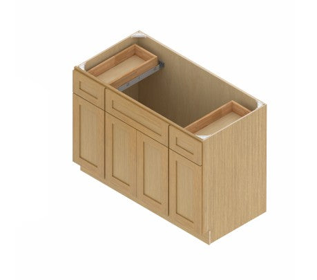 VSBC48: Oak Shaker Vanity Side Drawer Base Cabinet Single Basin