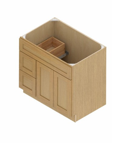 VSD42L: Oak Shaker Vanity Sink Drawer Left