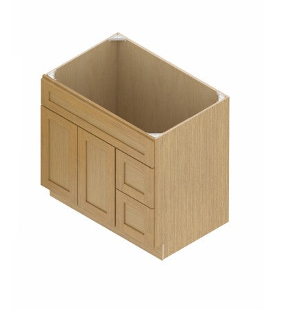 VSD36R: Oak Shaker Vanity Sink Drawer Right