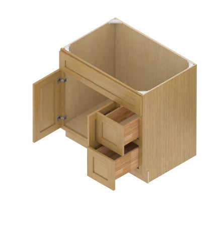 VSD42R: Oak Shaker Vanity Sink Drawer Right