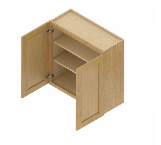 W2730:  Oak Shaker Wall 27"Upper Cabinet