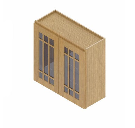 W3636/GD: Oak Shaker Wall 36"Upper Cabinet with Glass Door