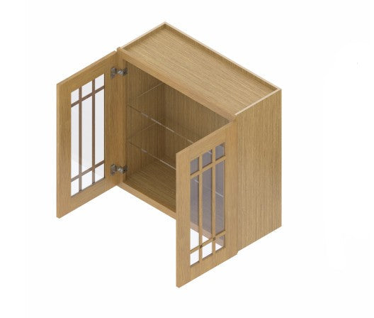 W3630/GD:  Oak Shaker Wall 36Upper Cabinet with Glass Door