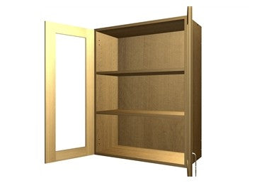 W3630/GD:  Oak Shaker Wall 36Upper Cabinet with Glass Door