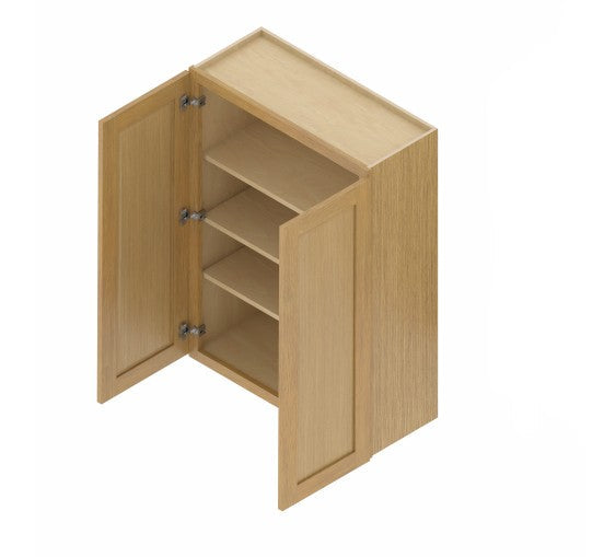 W2740/W2742: Oak Shaker Wall 27"Upper Cabinet