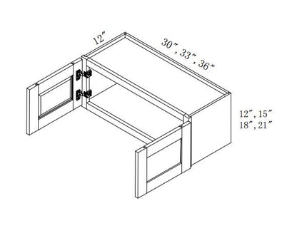 W3312: Oak Shaker Wall 33"W*12"H*12"D-2D