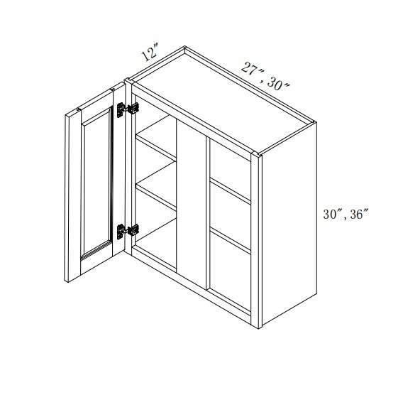 WBC2736: Oak Shaker Wall Blind Cabinets 27"