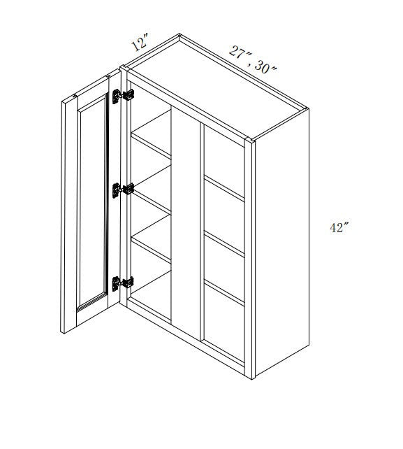 WBC2740/2742: Oak Shaker Wall Blind Cabinets 27"