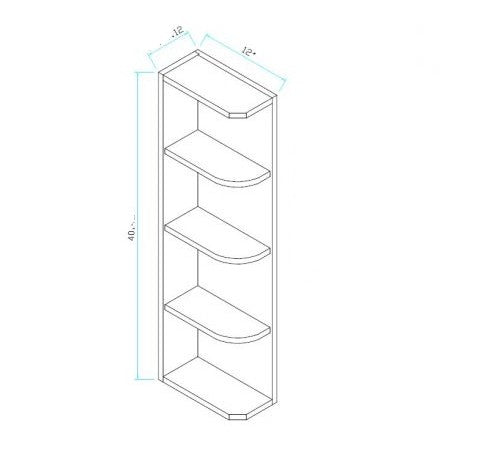 WES1242K: Wall End With Open Shelf 12"