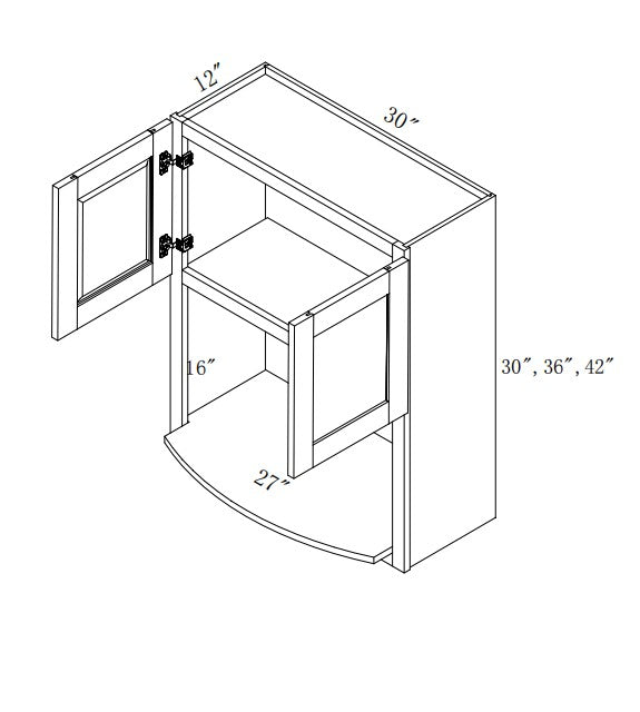 WMC304212: Oak Shaker Wall Microwave 30"Upper Cabinet