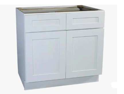 B39: White Shaker Standard Base Cabinet