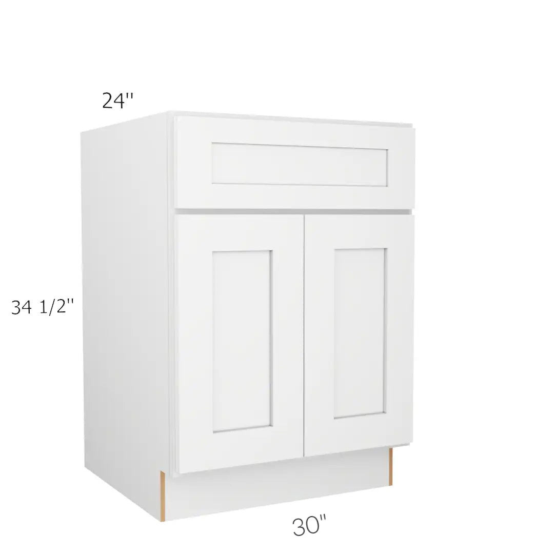 B24: White Shaker Standard Base Cabinet